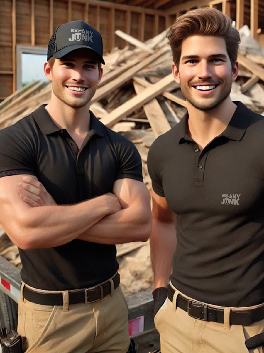 Barn demolition team working with eco-friendly tools – Efficient barn demolition by 855-ANY-JUNK, eco-friendly and affordable.